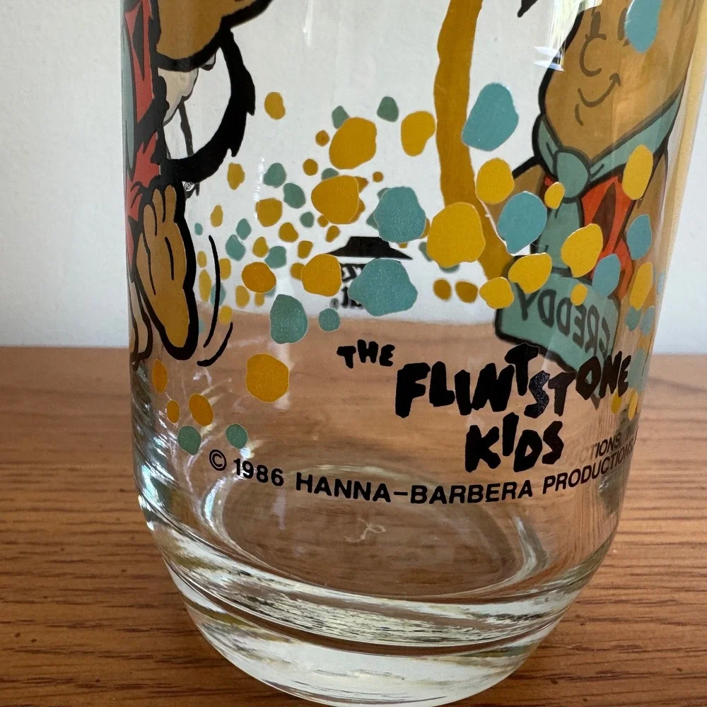 Vintage 1986‎ Pizza Hut The Flintstone Kids Freddy Glass Hanna-Barbera Promo